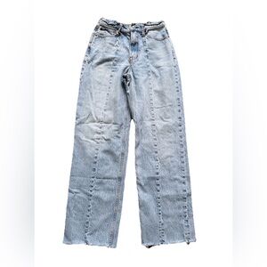 Abercrombie & Fitch The Loose High Rise Jeans Raw Hem Womens Size 2/26 Relaxed